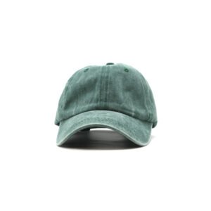 Dark Green washed cotton cap