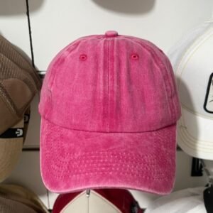 Fushia washed cotton cap